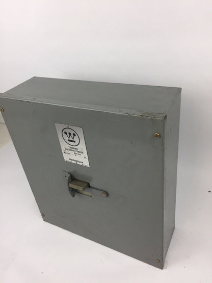 WESTINGHOUSE SDS-6030 30 MAX AMP MAX VOLT 600 AC 250 DC DISCONNECT SWITCH 6 POLE