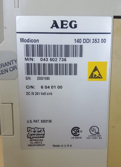 Schneider 140 DDI 353 00 24 VDC IN TSX Quantum Modicon 140DDI35300C
