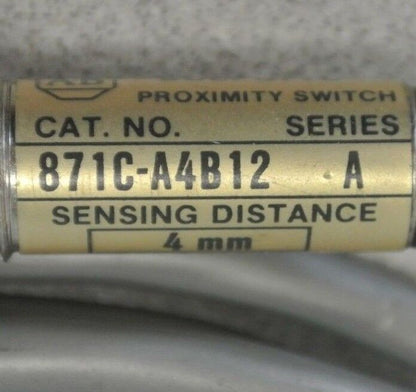 ALLEN-BRADLEY 871C-A4B12 CYLINDRICAL INDUCTIVE PROXIMITY SWITCH / 10-30VDC 12mm