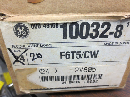 GENERAL ELECTRIC F6T5/CW, 10032-8, 2V805 FLUORESCENT BULBS - 20 LEFT IN BOX