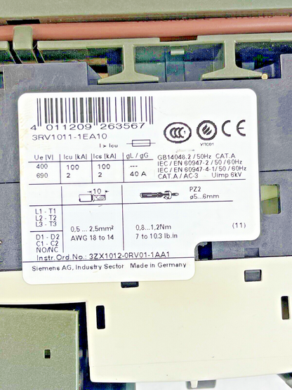 SIEMENS - 3RK1301-1EB00-0AA2/ 3RV1011-1EA10/ 3RH1911-1AA01/ 3RK1903-0AB00