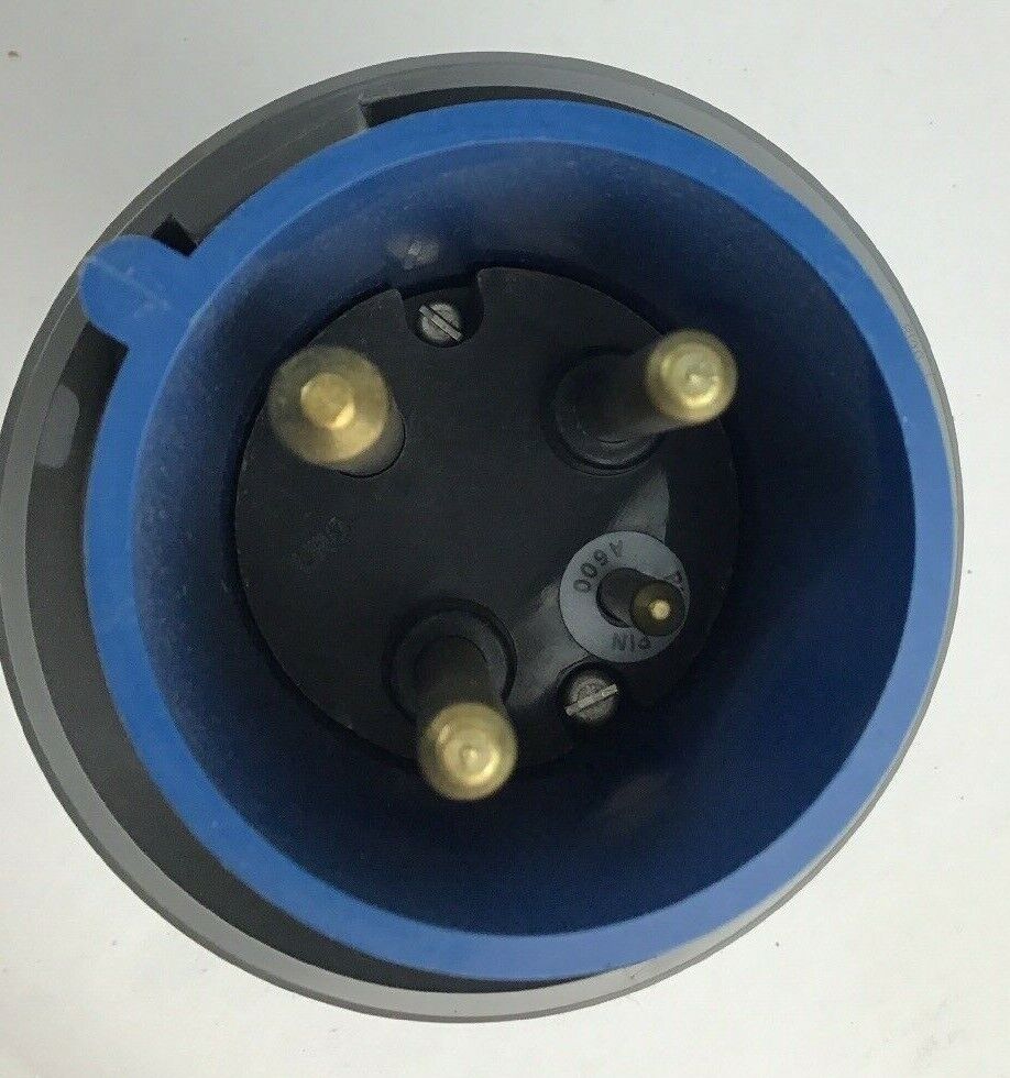 HUBBEL 363P6W PIN & SLEEVE WATERTIGHT PLUG 63A 220VAC 2 POLE 3 WIRE GROUNDING