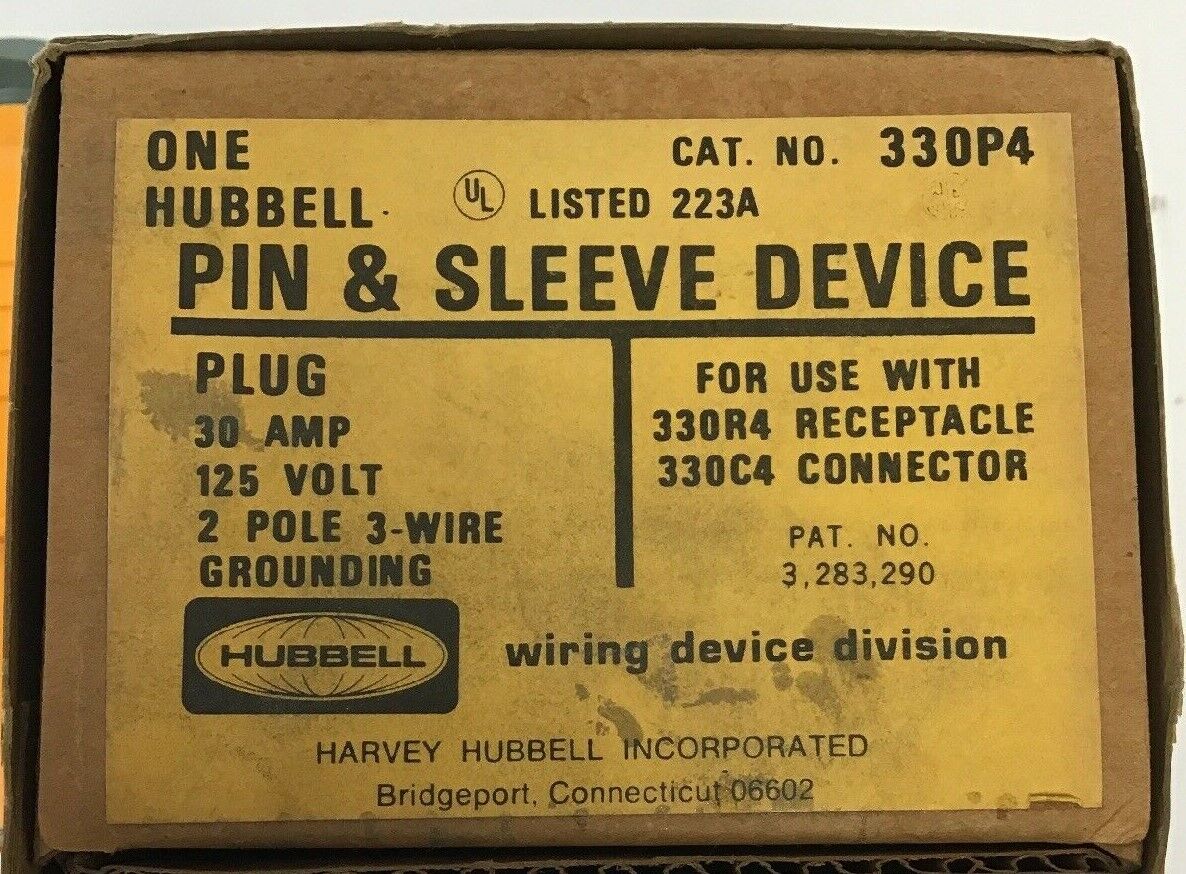 HUBBELL 330P4 PIN & SLEEVE DEVICE 30AMP 125VOLT 2POLE 3WIRE GROUNDING