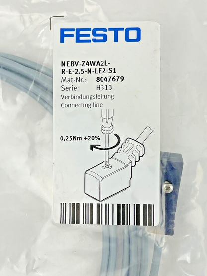 FESTO - NEBV-Z4WAS2L-R-E-2.5-N-LE2-S1 - CONNECTING CABLE - 8047679