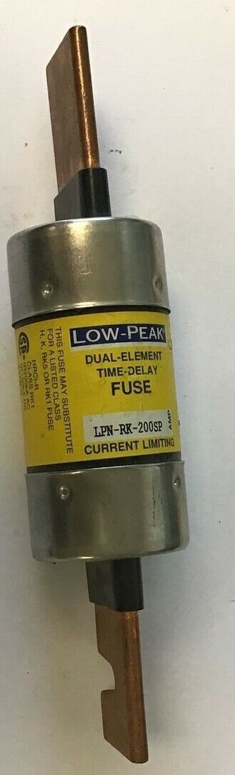 BUSSMANN LPN-RK-200SP FUSE LOW PEAK DUAL ELEMENT TIME DELAY CLASS RK1