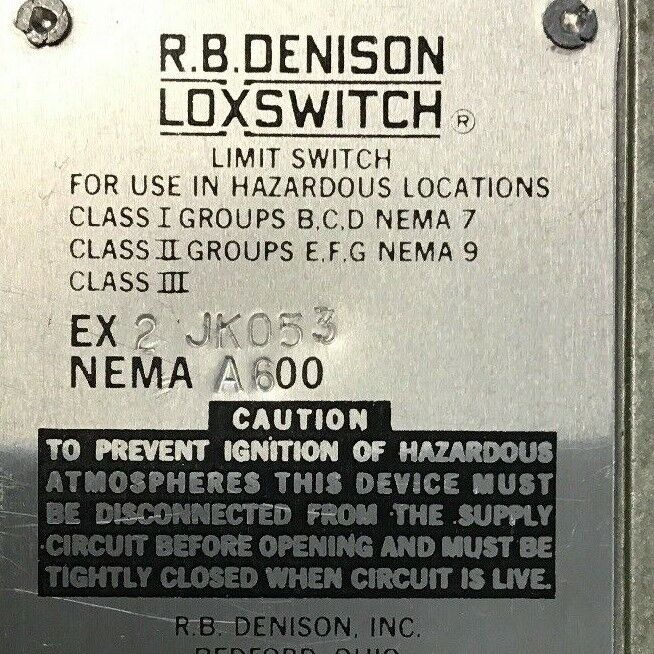 GOULD EX2 JK053 R.B.DENISON LOXSWITCH NEMA A600