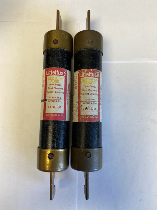 Littelfuse Slo-Blo FLSR80 80A 600V Fuse "Lot of 2"