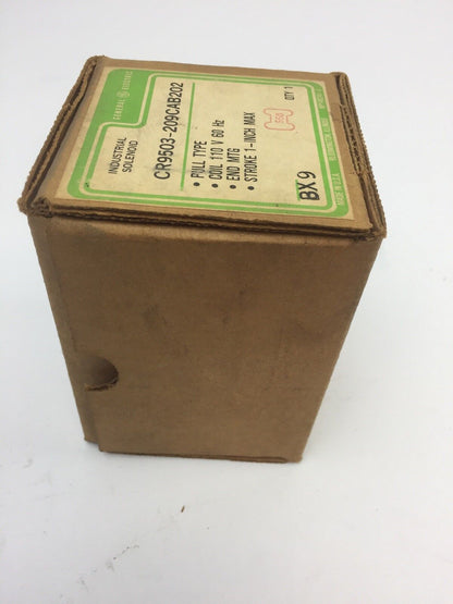 GE CR9503-209CAB202 SOLENOID PULL TYPE COIL 110V 60HZ END MTG STROKE 1-INCH MAX