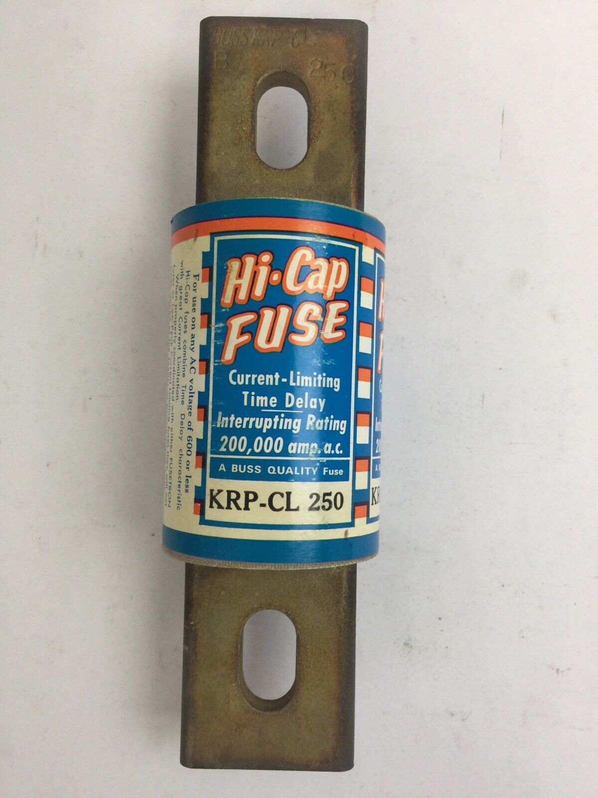 BUSSMAN KRP-CL 250 HI-CAP FUSE CURRENT-LIMITING TIME DELAY 250AMP 600VAC