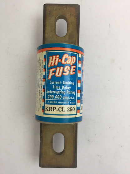 BUSSMAN KRP-CL 250 HI-CAP FUSE CURRENT-LIMITING TIME DELAY 250AMP 600VAC