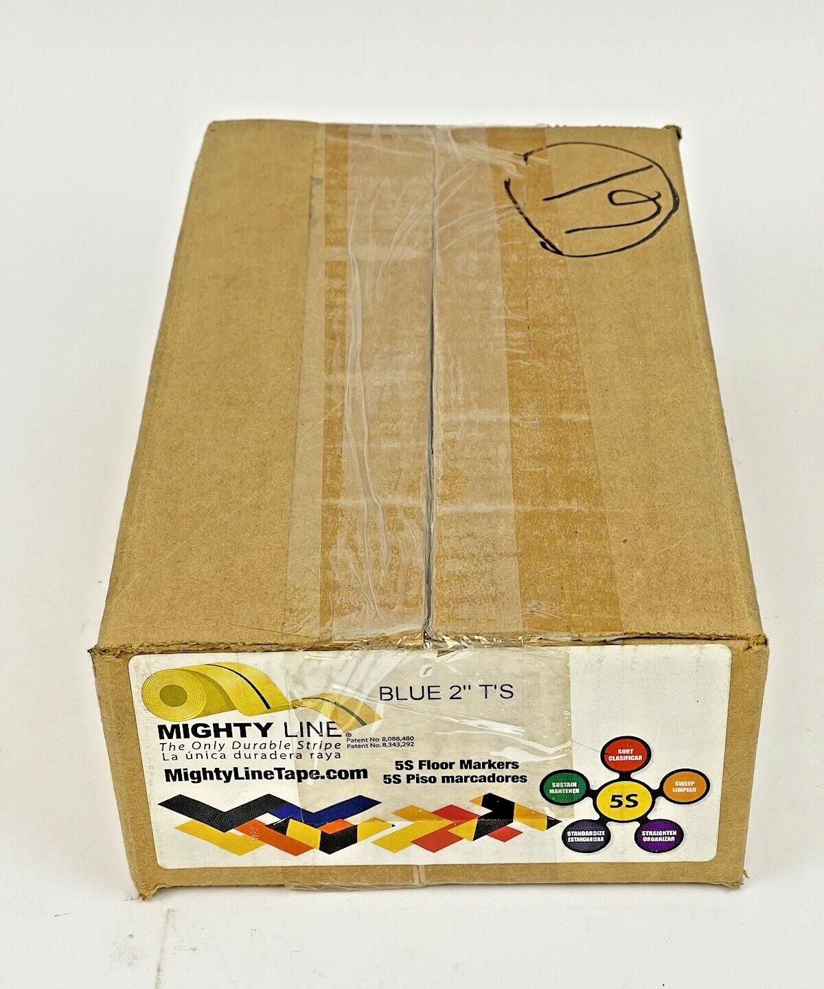 MIGHTY LINE TAPE - BLUE T - BOX of 100 - INDUSTRIAL TAPE - T's - 6"X6"X2"