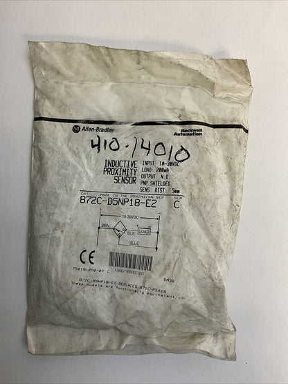 ALLEN BRADLEY 872C-D5NP18-E2 SER C INDUCTIVE PROXIMITY SENSOR INPUT 10-30VDC