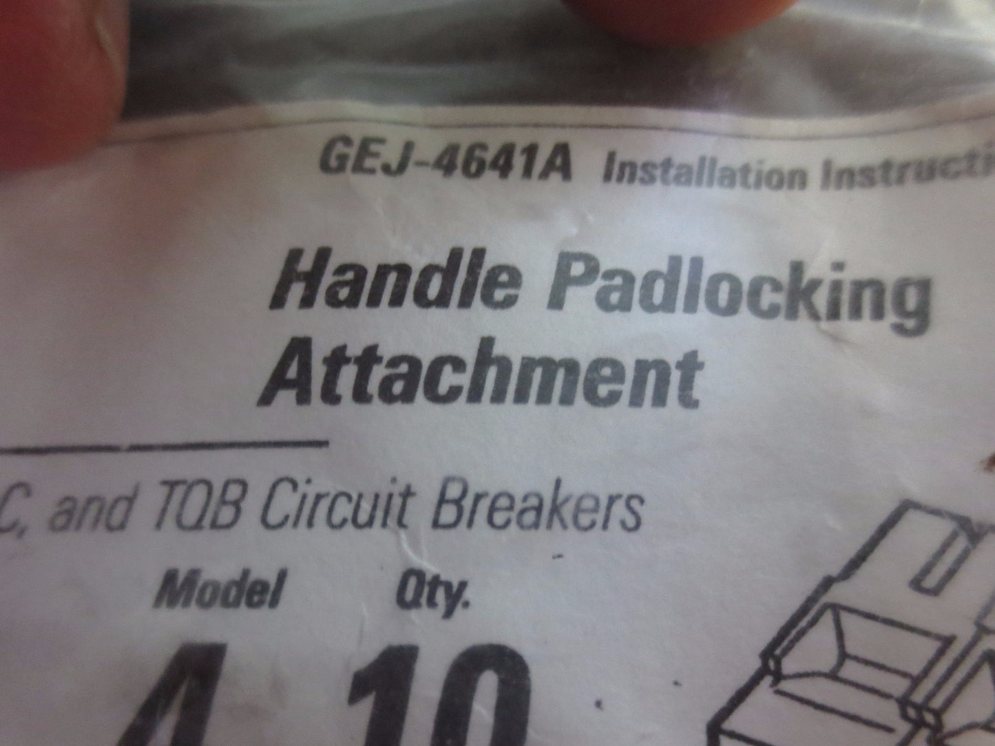 GE THP100 MODEL 4 - HANDLE PADLOCKING ATTACHMENT - for TQL-AC, TQAL-AC, TQB