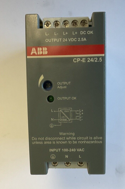 ABB CP-E 24/2.5 POWER SUPPLY SWITCHING MODE 24VDC 2.5A