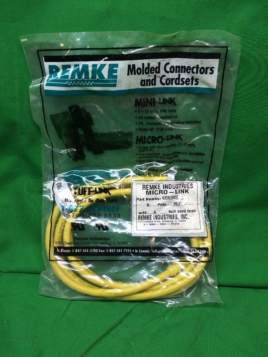 REMKE INDUSTRIES 605K0060C 300 VAC 5-POLE 6FT LEAD MICRO-LINK CABLE