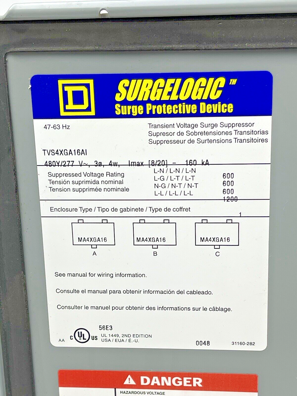 SQUARE D - SURGELOGIC - TVS4XGA16AI - SURGE PROTECTOR MODULE