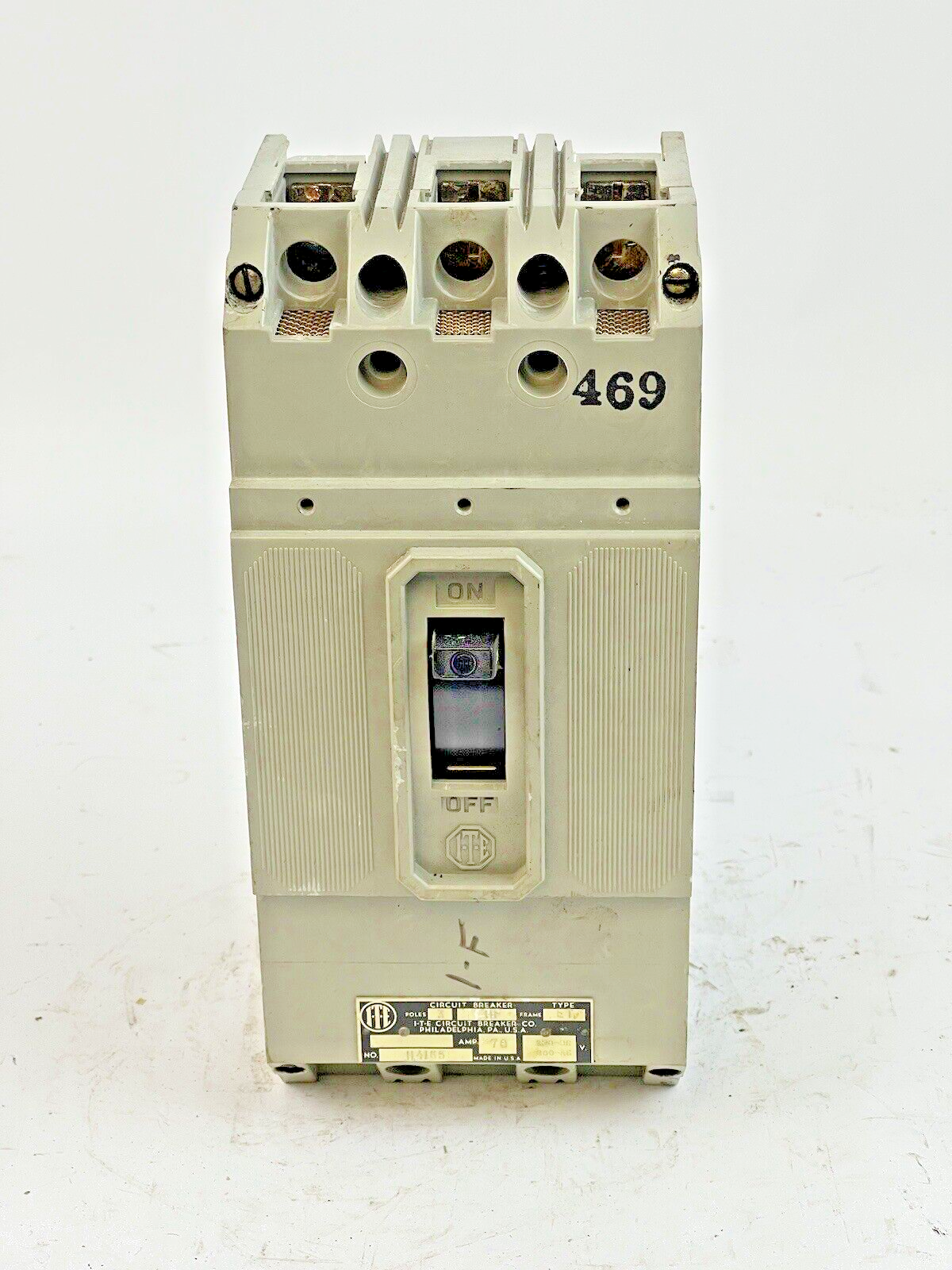 ITE / SIEMENS - H4165 - CIRCUIT BREAKER - 70 AMP, 250 DC, 600 VAC, 3 POLE