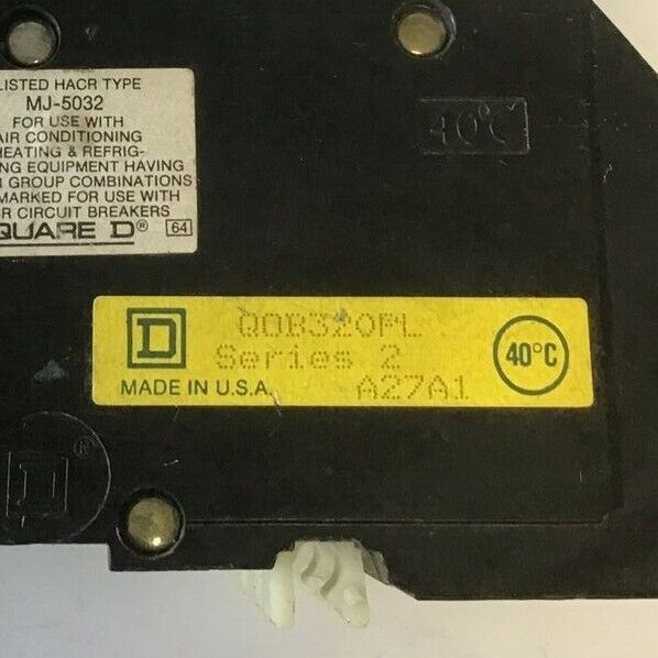 SQUARE D QOB320PL CIRCUIT BREAKER 20A 120/240VAC 3POLE
