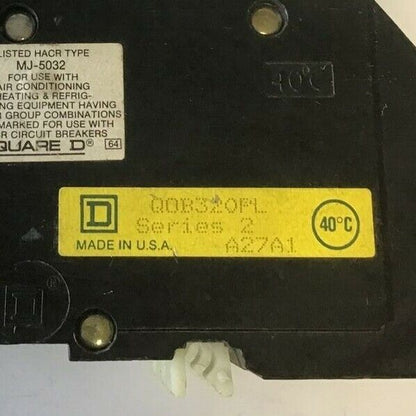 SQUARE D QOB320PL CIRCUIT BREAKER 20A 120/240VAC 3POLE
