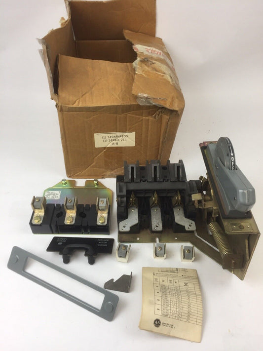 ALLEN BRADLEY 1494FNF100 DISCONNECT SWITCH 1494FC211 FUSE BLOCK ADAPTOR