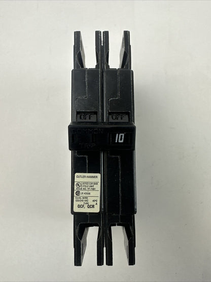 CUTLER HAMMER QCR2010T QUICKLAG INDUSTRIAL CIRCUIT BREAKER 10A 120/240VAC 2POLE