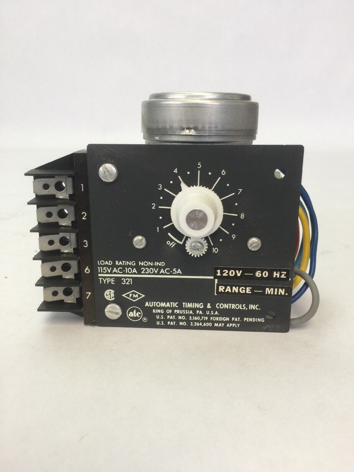 ATC 321B014A01T1XX TIME DELAY RELAY 120V 60HZ 115CAC 10A 230VAC 5A