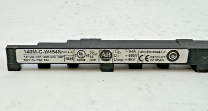 ALLEN-BRADLEY 140M-C-W454N SER. A  E - COMPACT BUS BAR - 600 VAC MAX
