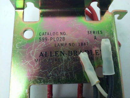 ALLEN BRADLEY 599-PL02B SER. A, PILOT LIGHT W/ RED LENS, SIZES 0-1-2, 480V- 60HZ