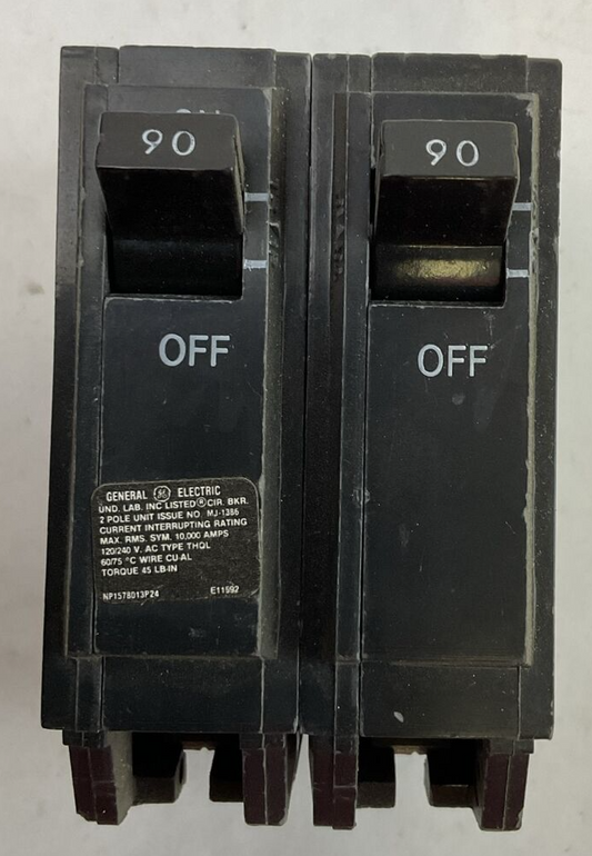 GE THQL2190 CIRCUIT BREAKER 2POLE 90AMP 120/240VAC