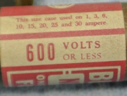 LOT of 2 / BUSS NOS5 CLASS H ONE-TIME FUSES / 5A / 600V / NEW SURPLUS / NOS-5