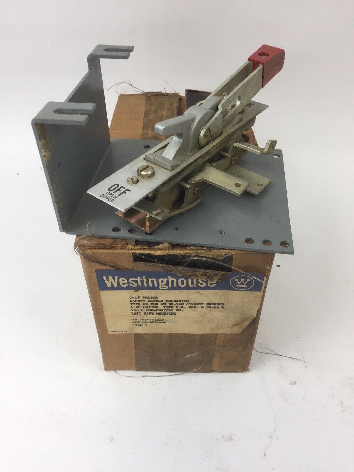 WESTINGHOUSE SM150L SAFETY HANDLE MECHANISM TYPE SM FOR AB DE-ION CIRCUIT BREAKE