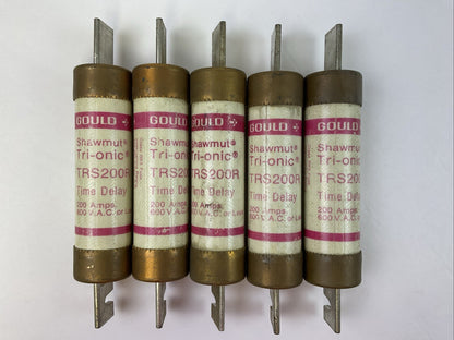 GOULD SHAWMUT TRS200R TRI-ONIC TIME DELAY FUSE 200A 600VAC (LOT OF 5)