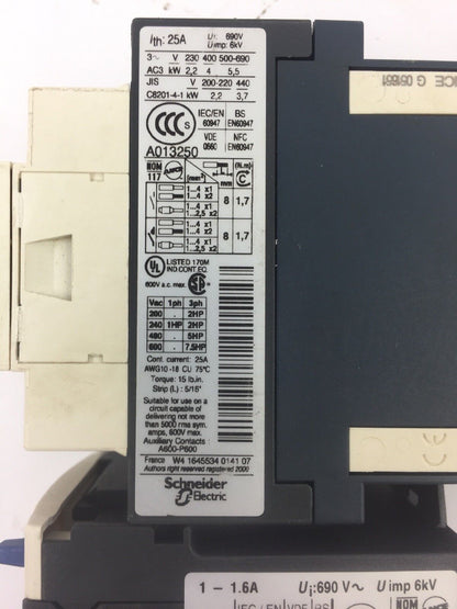 TELEMECANIQUE LC1D09BL CONTACTOR LRD06 OVERLOAD RELAY LAD4TBDL 24V