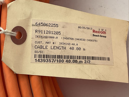 REXROTH R911281205 SERVO ENCODER CONTROL CABLE 40.00M