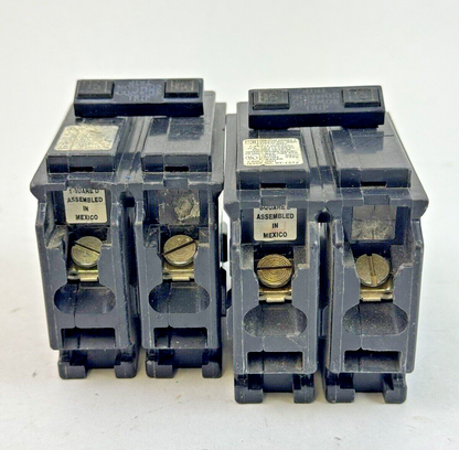 SQUARE D **LOT OF 2** HOM215 - CIRCUIT BREAKERS - 2 POLE/ 15 A/ 240 VAC