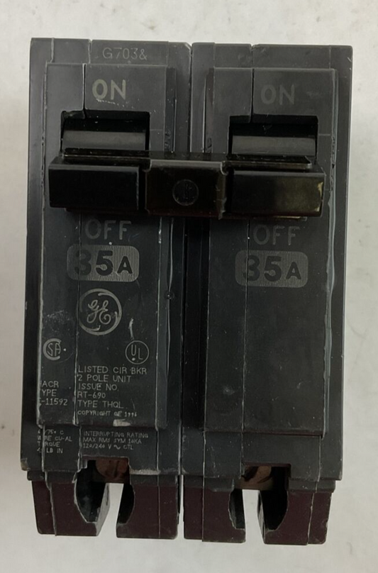 GE THQL2135 CIRCUIT BREAKER 2POLE 35AMP 120/240VAC