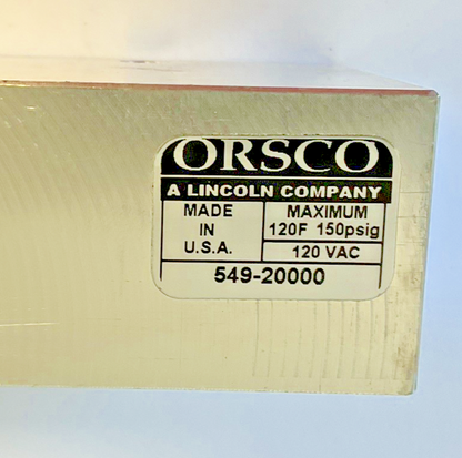 ORSCO 549-20000 VAC INJECTOR AIR VALVE 120VAC 120F 150PSIG