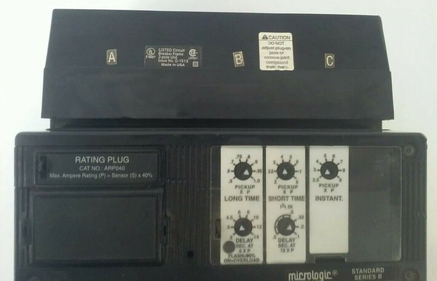SQ.D ELECTRONIC CIRCUIT BREAKER LX36100 SER.IB 250A 3P 600V,100A TRIP ARP040