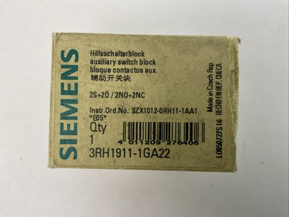 SIEMENS 3RH1911-1GA22 AUXILIARY SWITCH BLOCK