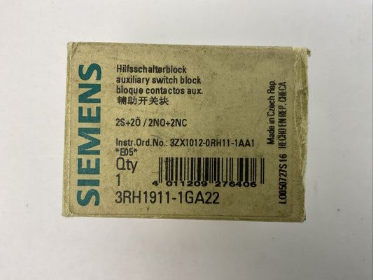 SIEMENS 3RH1911-1GA22 AUXILIARY SWITCH BLOCK