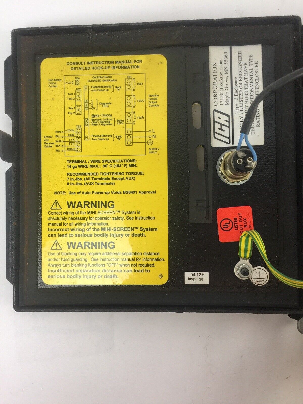 BANNER MSCA-1 MINI-SCREEN CONTROL BOX WITH CABLES MISSING KEY