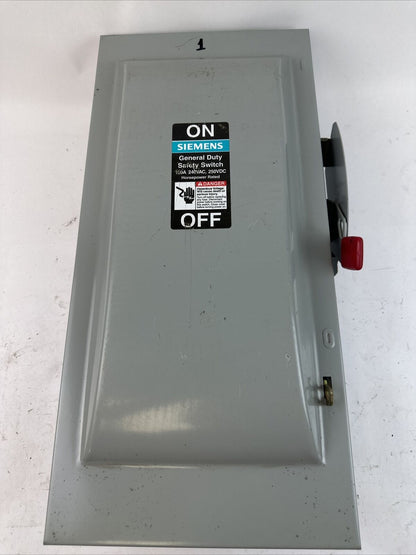 SIEMENS GF323N TYPE VB II 100A 240VAC 3PH 30HP 240VDC 20HP NEMA TYPE 1 FUSIBLE
