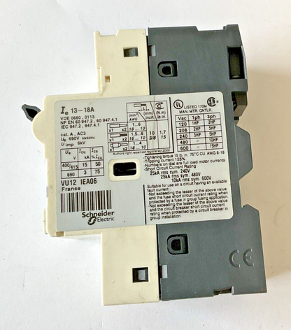 TELEMECANIQUE SQUARE D GV2-RT20 13-18A CIRCUIT BREAKER 600VAC