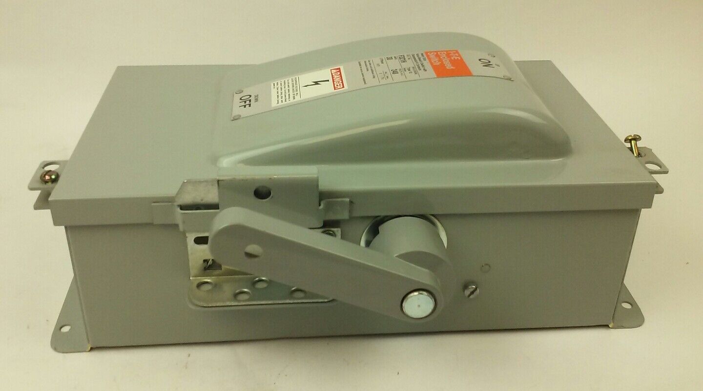 ITE F-321H SAFETY SWITCH TYPE 12 ENCLOSURE, 3P FUSIBLE, 30A, 240VAC/ 250DC, NIB