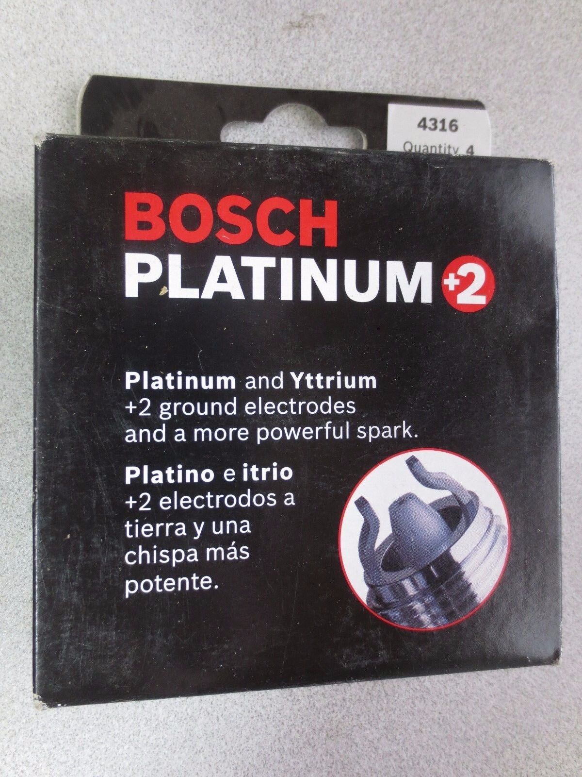 BOSCH 4316 / 0 242 229 787 PLATINUM +2 SPARK PLUGS - NEW SURPLUS, PACK of 4