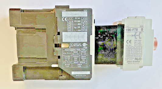 ALLEN-BRADLEY 700-F220A1 SER. C CONTROL RELAY / 196-FTB SER.B TIMER