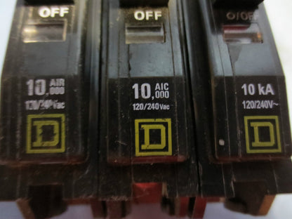 SQUARE D QO120 CIRCUIT BREAKER 20A / 10kV / 120/240V / 1-POLE -***LOTOF4***