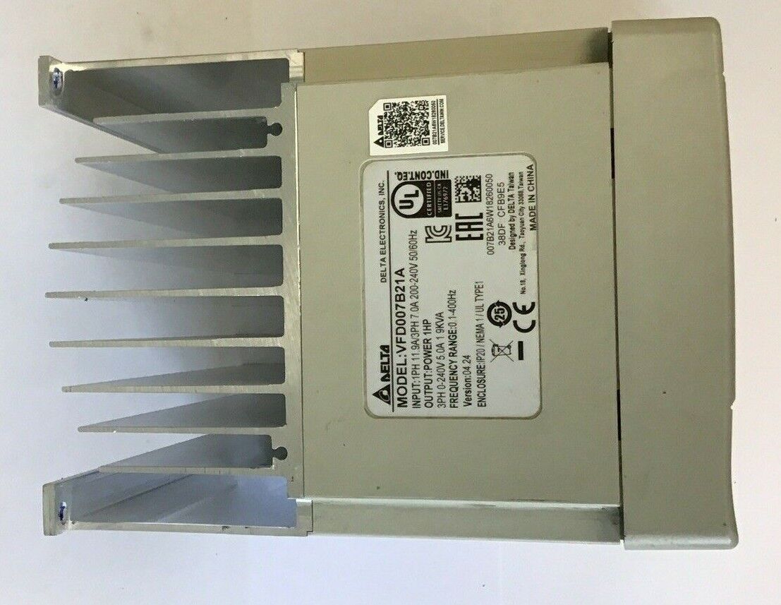 DELTA VFD007B21A AC DRIVE 240V 50/60HZ 1HP VER:04.24