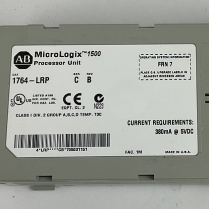 ALLEN BRADLEY 1764-28BXB BASE SER.B REV.A UNIT 1764-LRP PROCES. UNIT SER.C REV.B