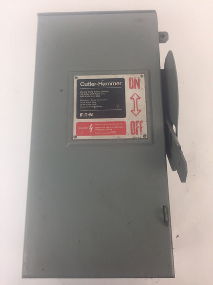 CUTLER HAMMER DH361URK HD SAFETY SWITCH 600VAC 250VDC 30AMP 3 POLE TYPE 3R 30HP